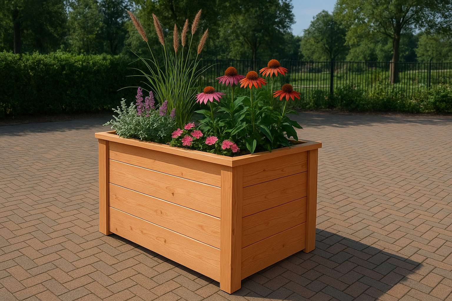 Houten plantenbak